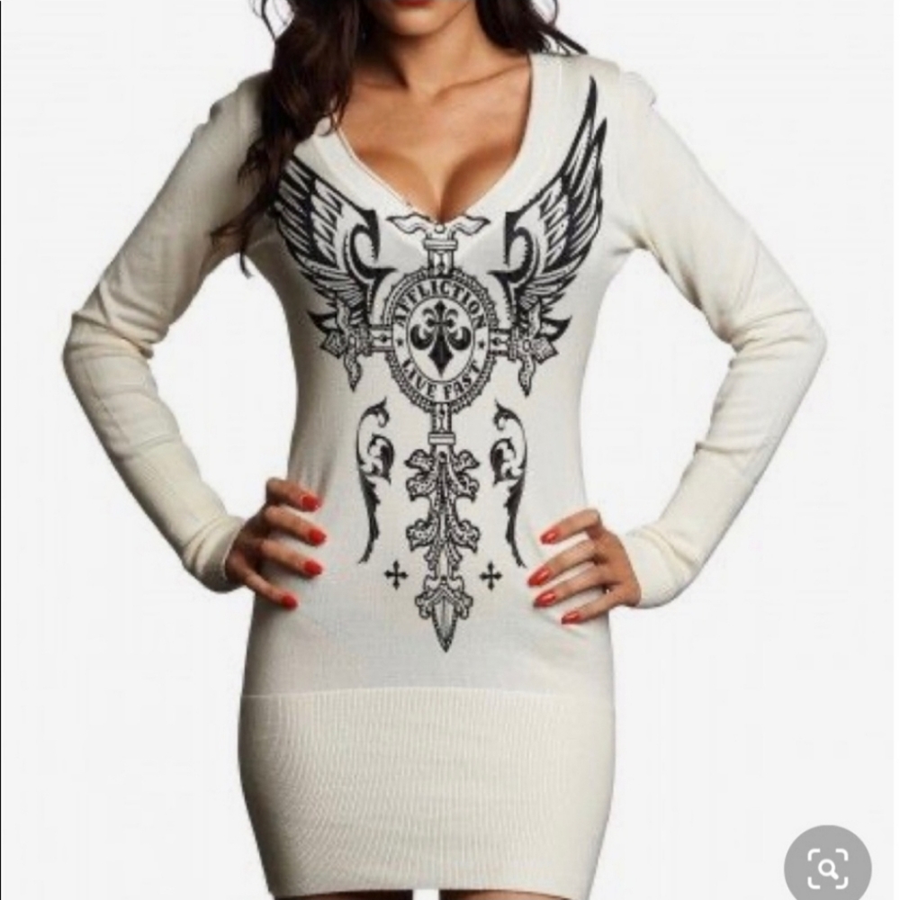 Affliction Sweater Dress Large